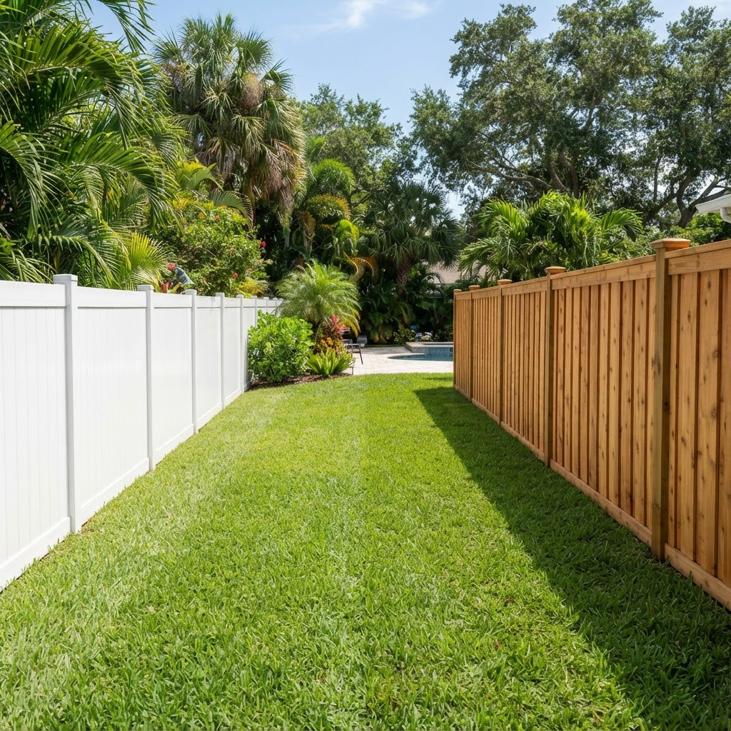 Nylon & Wood Fence Cleaning